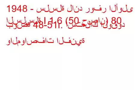 1948 - سلسلة لاند روفر الأولى
السلسلة I 1.6 (50 حصان) 80 بوصة 48-51г. استهلاك الوقود والمواصفات الفنية