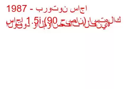 1987 - بروتون ساجا
ساجا 1.5i (90 حصان) استهلاك الوقود والمواصفات الفنية