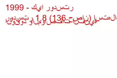 1999 - كيا رودستر
رودستر 1.8 (136 حصان) استهلاك الوقود والمواصفات الفنية