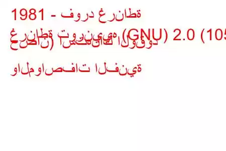 1981 - فورد غرناطة
غرناطة تورنييه (GNU) 2.0 (105 حصان) استهلاك الوقود والمواصفات الفنية