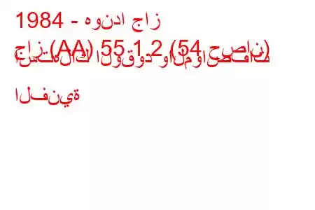 1984 - هوندا جاز
جاز (AA) 55 1.2 (54 حصان) استهلاك الوقود والمواصفات الفنية