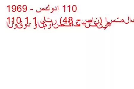 1969 - سكودا 110
110 1.1 لتر (48 حصان) استهلاك الوقود والمواصفات الفنية