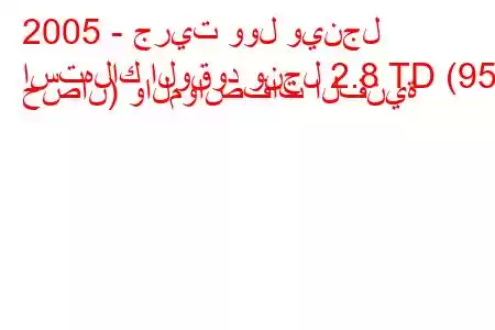 2005 - جريت وول وينجل
استهلاك الوقود ونجل 2.8 TD (95 حصان) والمواصفات الفنية