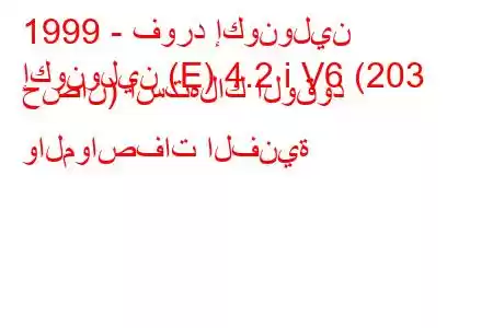 1999 - فورد إكونولين
إكونولين (E) 4.2 i V6 (203 حصان) استهلاك الوقود والمواصفات الفنية