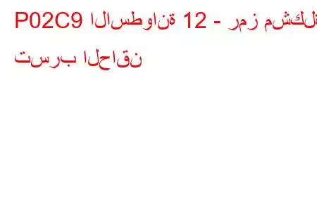 P02C9 الاسطوانة 12 - رمز مشكلة تسرب الحاقن