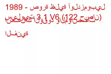 1989 - صورة ظلية أولدزموبيل
سيلويت 3.1 V6 (122 حصان) استهلاك الوقود والمواصفات الفنية