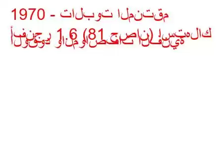 1970 - تالبوت المنتقم
أفنجر 1.6 (81 حصان) استهلاك الوقود والمواصفات الفنية