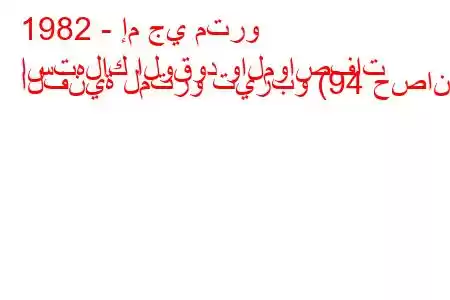 1982 - إم جي مترو
استهلاك الوقود والمواصفات الفنية لمترو تيربو (94 حصان).