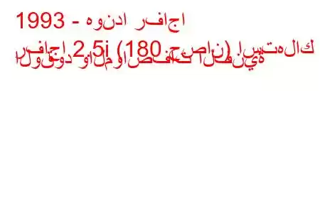 1993 - هوندا رفاجا
رفاجا 2.5i (180 حصان) استهلاك الوقود والمواصفات الفنية