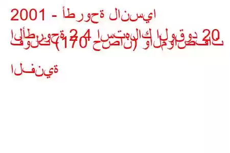 2001 - أطروحة لانسيا
الأطروحة 2.4 استهلاك الوقود 20 فولت (170 حصان) والمواصفات الفنية