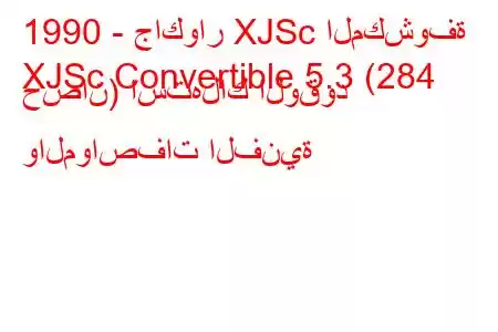 1990 - جاكوار XJSc المكشوفة
XJSc Convertible 5.3 (284 حصان) استهلاك الوقود والمواصفات الفنية