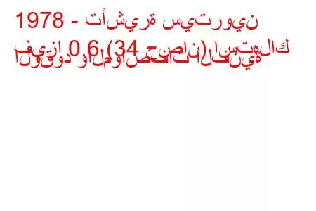 1978 - تأشيرة سيتروين
فيزا 0.6 (34 حصان) استهلاك الوقود والمواصفات الفنية