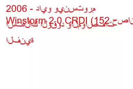 2006 - دايو وينستورم
Winstorm 2.0 CRDI (152 حصان) استهلاك الوقود والمواصفات الفنية