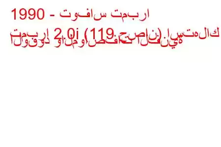 1990 - توفاس تمبرا
تمبرا 2.0i (119 حصان) استهلاك الوقود والمواصفات الفنية