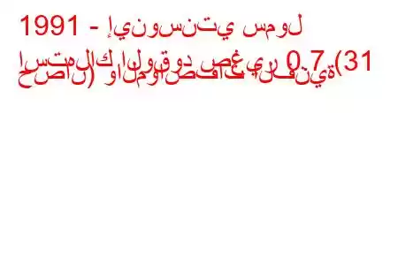 1991 - إينوسنتي سمول
استهلاك الوقود صغير 0.7 (31 حصان) والمواصفات الفنية