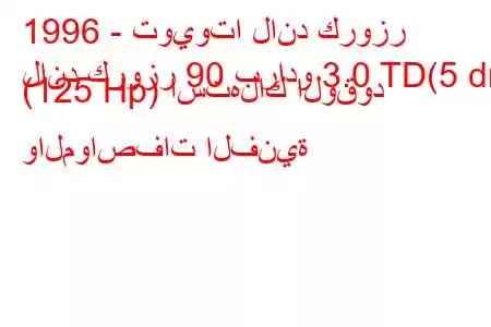 1996 - تويوتا لاند كروزر
لاند كروزر 90 برادو 3.0 TD(5 dr) (125 Hp) استهلاك الوقود والمواصفات الفنية